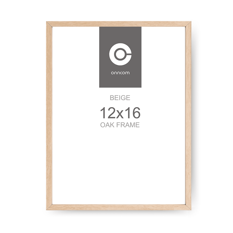 onncom 12"x16" Natural Oak Beige Wood Picture Frame for Home Decor, Gift for Wed
