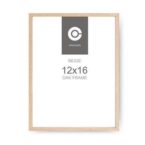 onncom 12"x16" Natural Oak Beige Wood Picture Frame for Home Decor, Gift for Wed