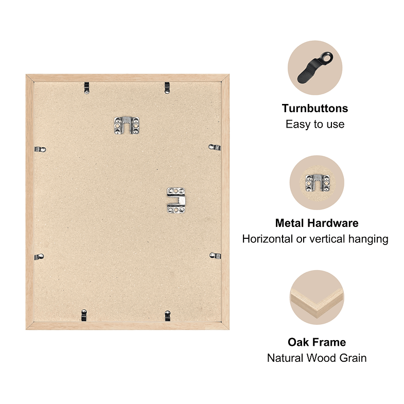 onncom 12"x16" Natural Oak Wood Picture Frame