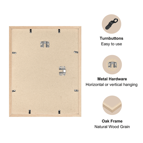 onncom 12"x16" Natural Oak Wood Picture Frame